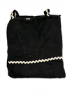 Elegant Black Tiered Maxi Dress with White Trim