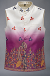 Ivory to Magenta Ombre Embroidered Modi Jacket