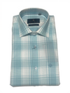 Men's Sky Blue Checked Full Sleeve Formal Shirt