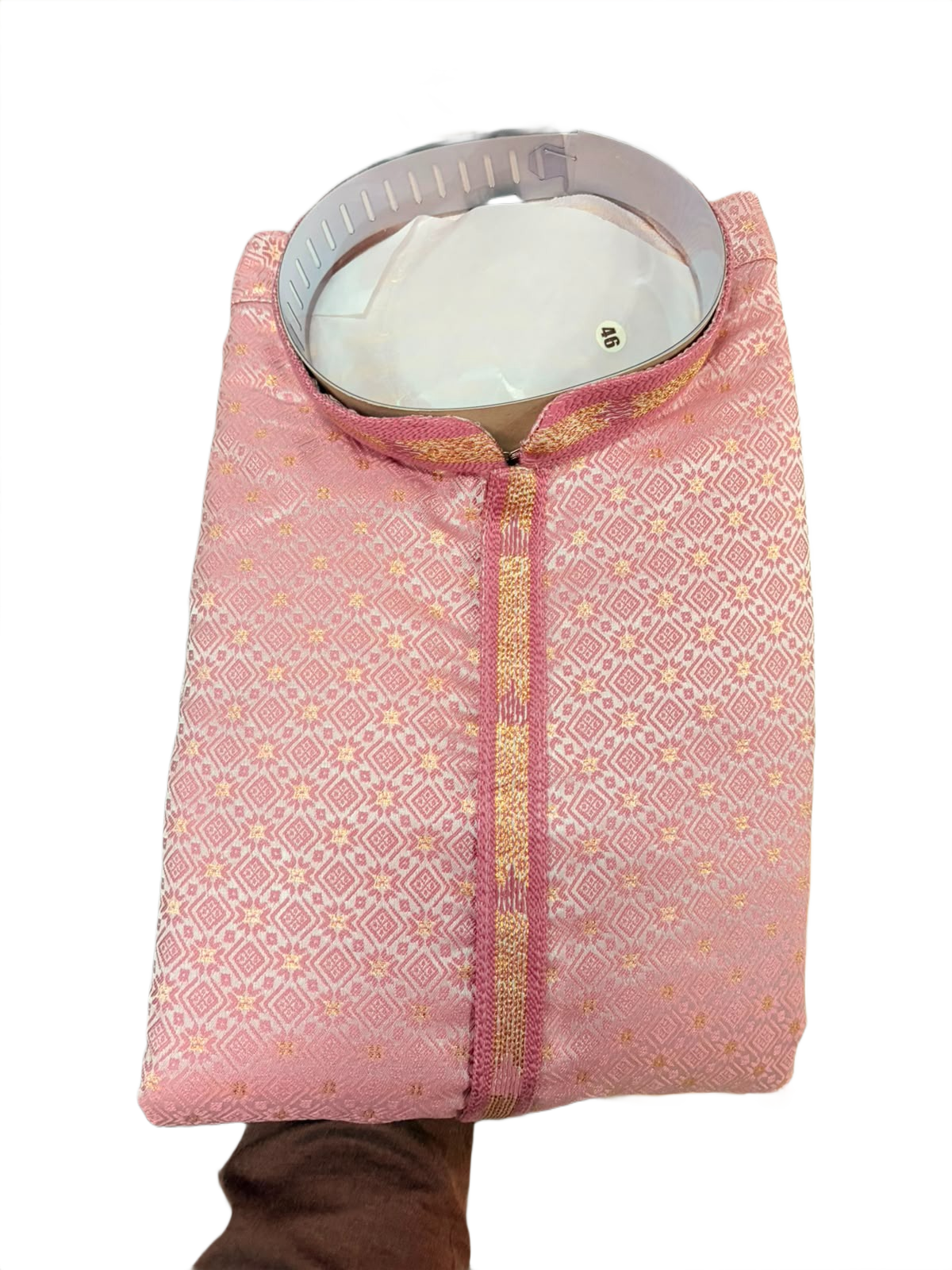 Men’s Blush Pink Jacquard Kurta Pajama Set
