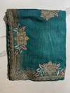 Embroidered Silk Blend Saree with Elegant Floral Zari Border