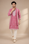 Rose Pink Embroidered Kurta Dupatta Set