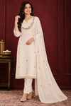 Ivory Elegance Floral Embroidered Suit Set