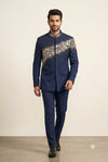 : Men’s Navy Blue Embellished Indo-Western Suit