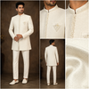 Ivory Textured Indo-Western Sherwani Set