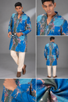 Blue Botanical Print Designer Kurta