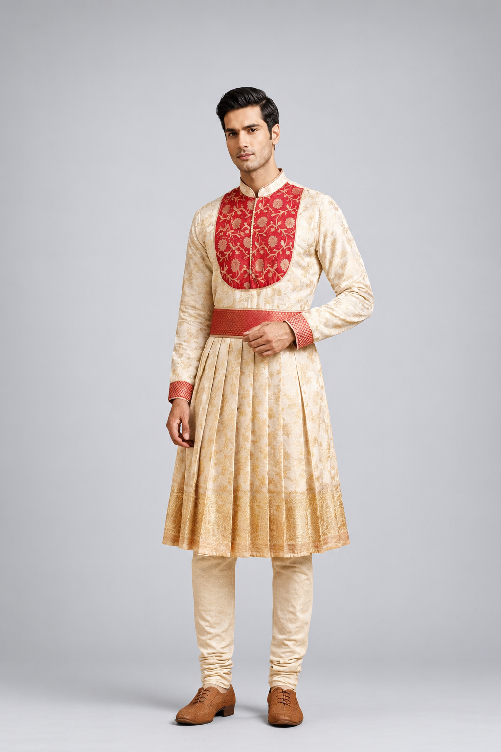 Cream Peshwai Angarkha Outfit