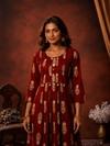 Printed A-Line Kurta Palazzo Set for Women | Festive Ethnic Wear
