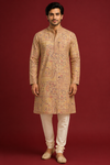 Beige Paisley Printed Festive Kurta