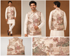 Ivory Heritage Printed Nehru Jacket Kurta Set
