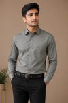 Men's Premium Olive Grey Full Sleeve Formal Shirt