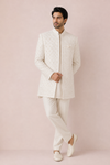 Ivory Embroidered Indo-Western Sherwani Set