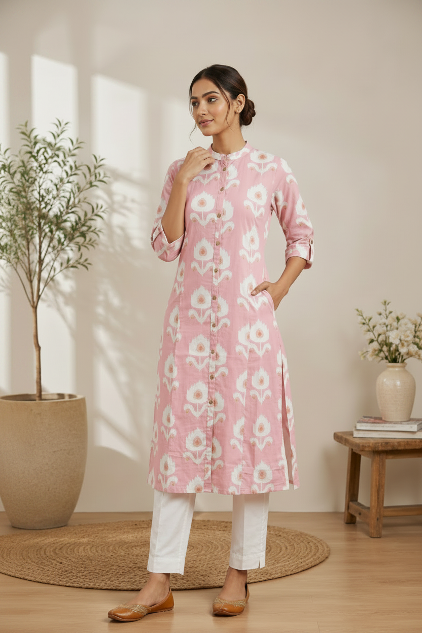 Women’s  Floral Printed A-Line Kurta
