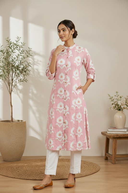 Women’s  Floral Printed A-Line Kurta