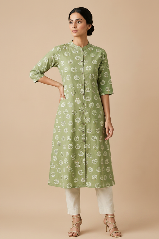Women’s  Geometric Printed A-Line Kurti