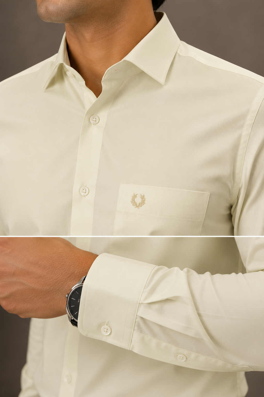 Men's Premium Light Yellow Full Sleeve Formal Shirt | Tailored Fit | Classic Office Wear
