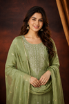 Sage Green Embroidered Festive Kurta Set