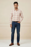 Men’s Pink & White Checked Casual Shirt
