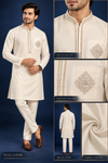 Ivory Embroidered Classic Kurta Set