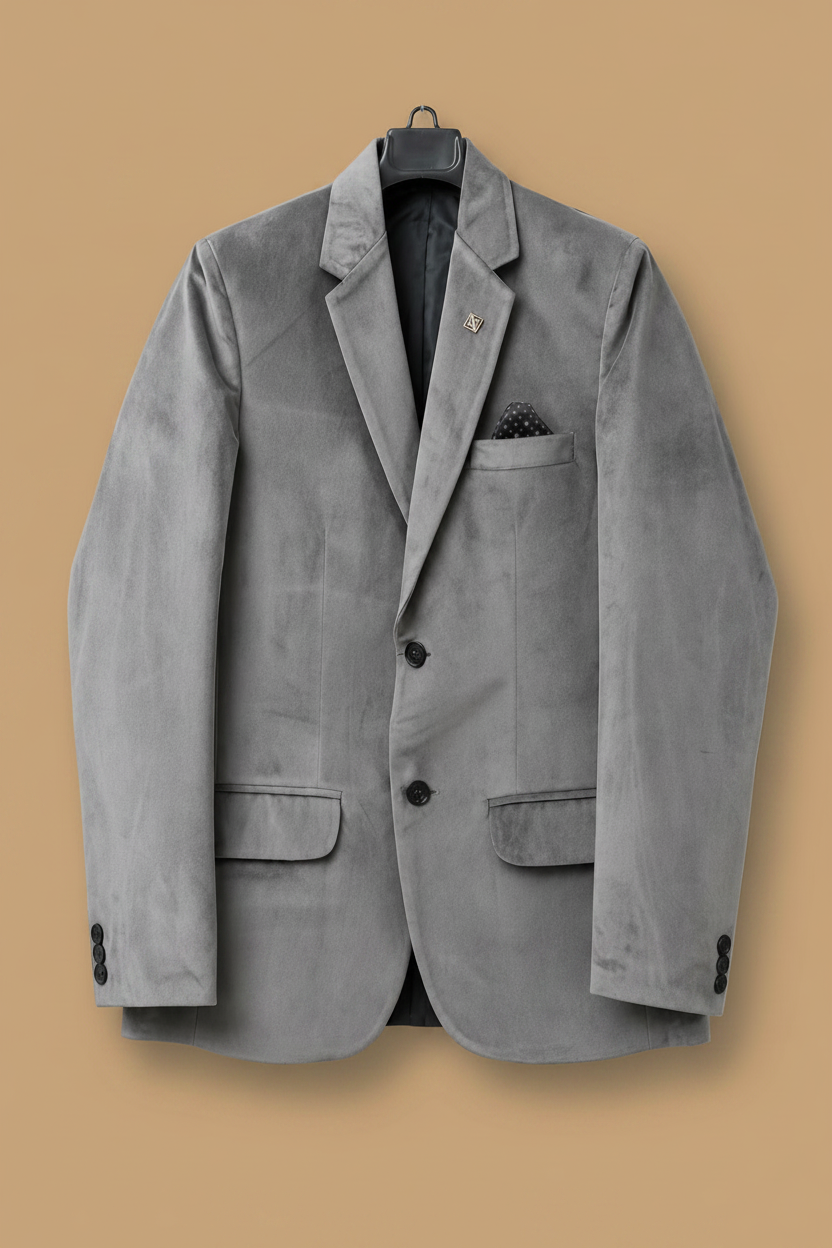 Men's Grey Casual Blazer Jacket
