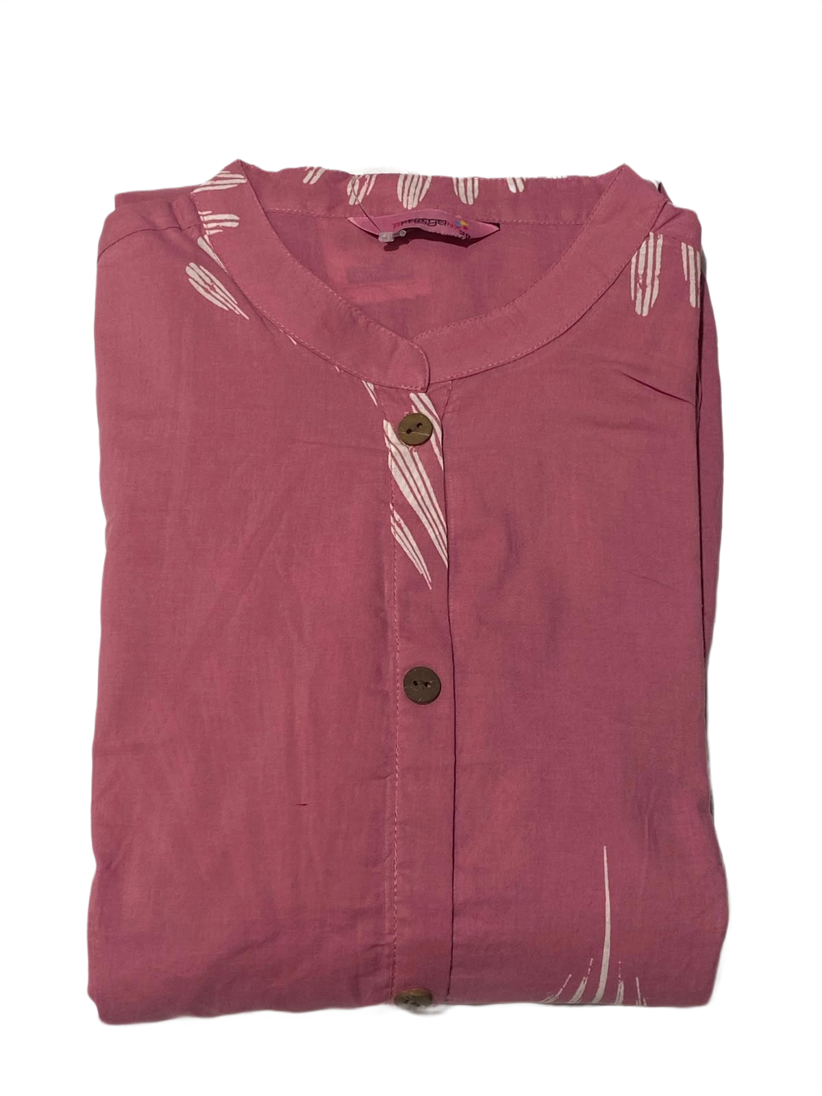 Women's Printed Tiered Cotton Kurti with Mandarin Collar