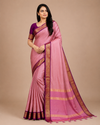 Elegant Silk Blend Saree  Pink & Teal Green Traditional Sarees
