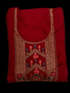 Elegant Red Embroidered Kurti Pant & Dupatta Set