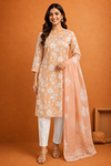 Floral Printed Kurta Set with Dupatta & Pants