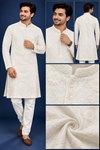 Ivory Embroidered Ethnic Kurta Set