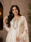Ivory Floral Embroidered Kurta Set with Printed Dupatta & Patiala Pant