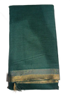 Emerald Green Handloom Saree with Gold Border
