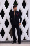 Black Embroidered Bandhgala Jacket Set