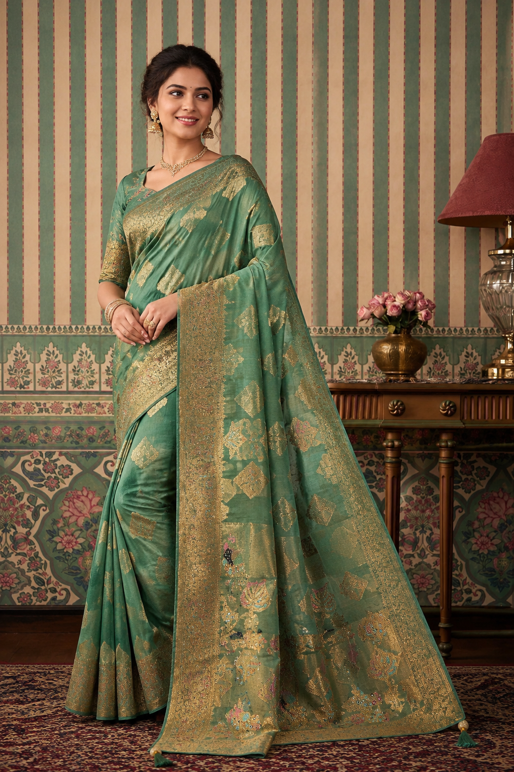Elegant Saree with Zari Weaving