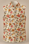 Ivory Floral Printed Nehru Jacket for Men