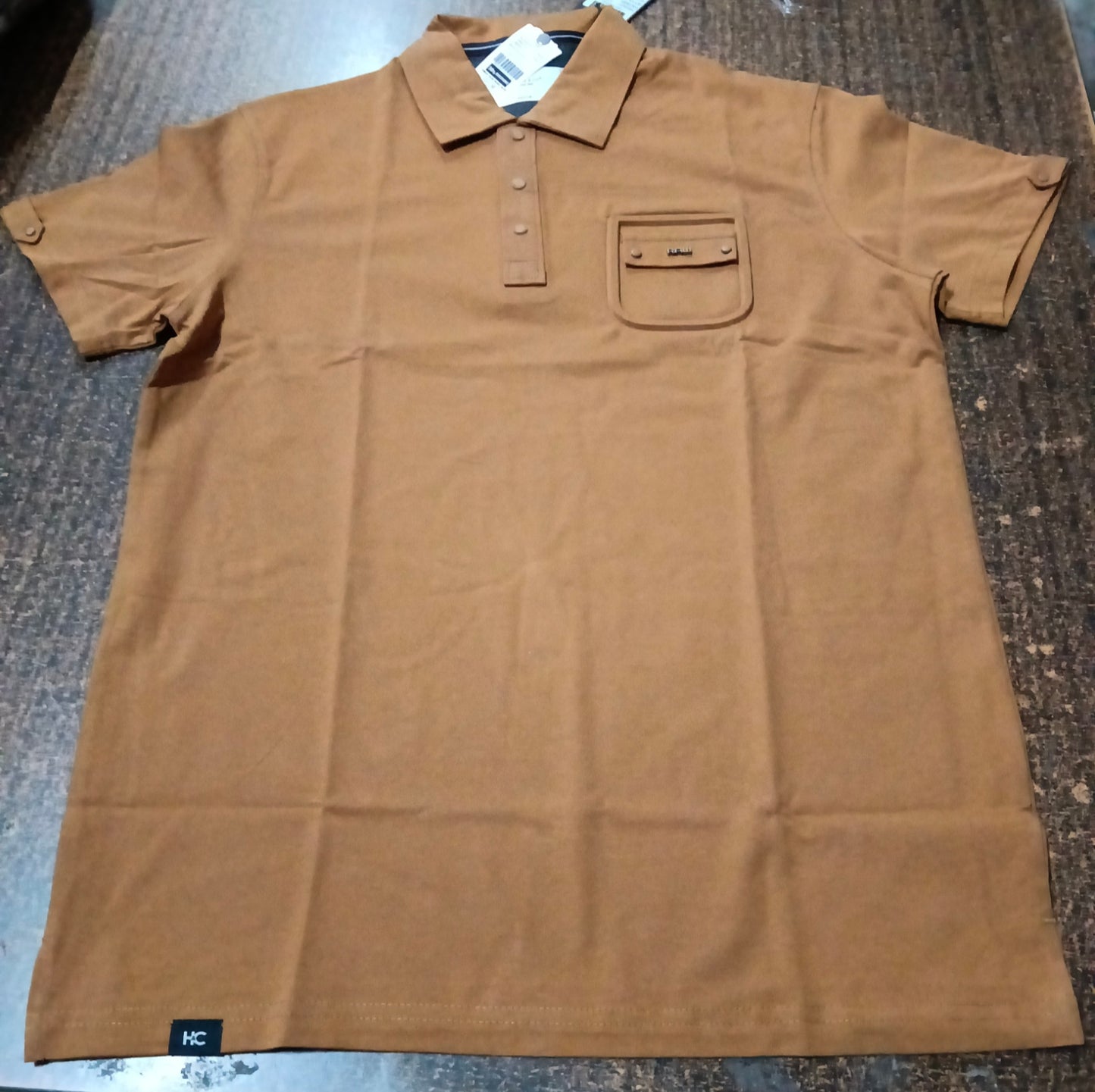 Men's Camel Brown Polo T-Shirt
