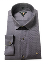 Men's Olive Green and grey  Textured Full Sleeve formal Shirt
