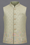 Sage Green Embroidered Designer Modi Jacket