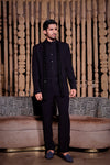 Black Embellished Tuxedo Suit