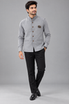 Premium Light Grey Nehru Jacket with Matching Shirt for Men