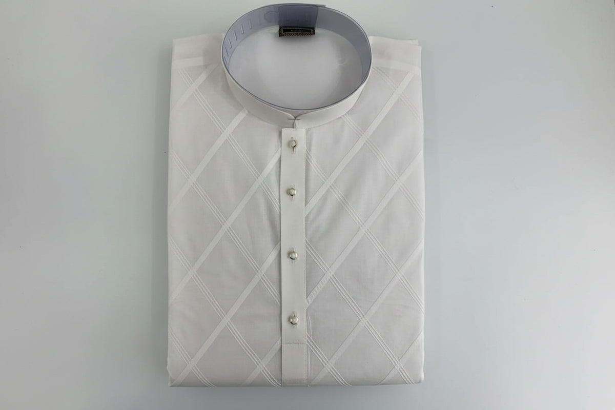 Men’s White Self-Textured Kurta Pajama Set