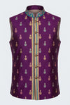 Royal Purple Jacquard Nehru Jacket