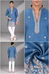 Blue Embroidered Festive Kurta Set