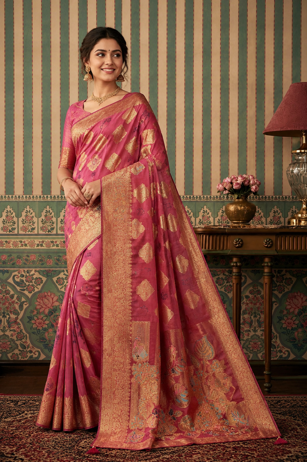 Elegant Saree with Zari Weaving