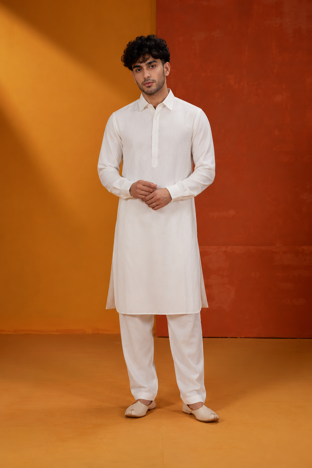 Elegant Ivory White Men's Kurta Pajama Set