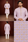 Men’s Lavender Jacquard Kurta Pajama Set