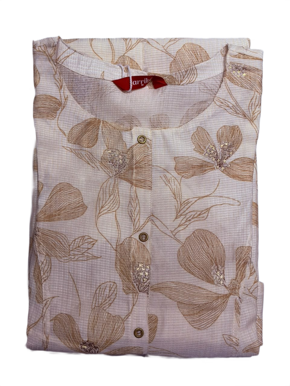 Elegant Cream Floral Kurti