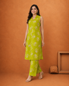 Floral Printed Sleeveless Kurti Pant Set for Women