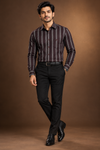 Dark Mauve  Printed Formal Shirt for Men