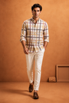 Men's Green & Blue Checked Casual Shirt