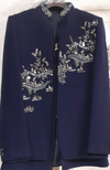 Men’s Premium Navy Blue Embroidered Indo-Western Bandhgala Jacket